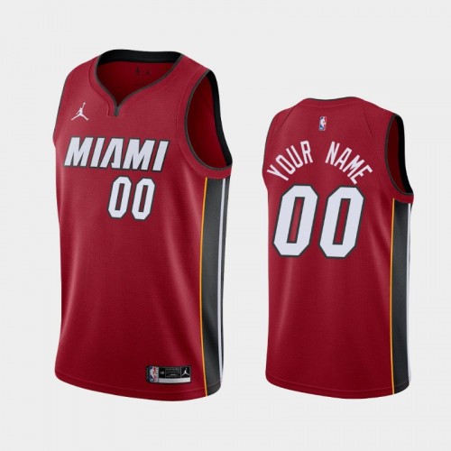 Men's Miami Heat #00 Custom 2020-21 Statement Red Jersey
