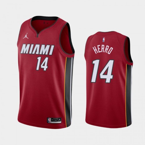 Men's Miami Heat #14 Tyler Herro 2020-21 Statement Red Jersey
