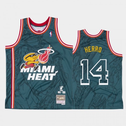 Men's Miami Heat #14 Tyler Herro Green Denzel Curry x BR Remix Jersey