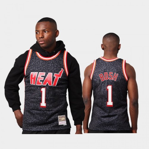 Miami Heat Chris Bosh Men #1 Wild Life Black HWC Swingman Jersey