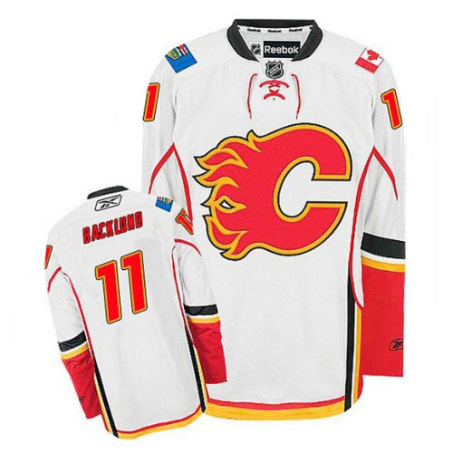 Mikael Backlund #11 White Away Jersey