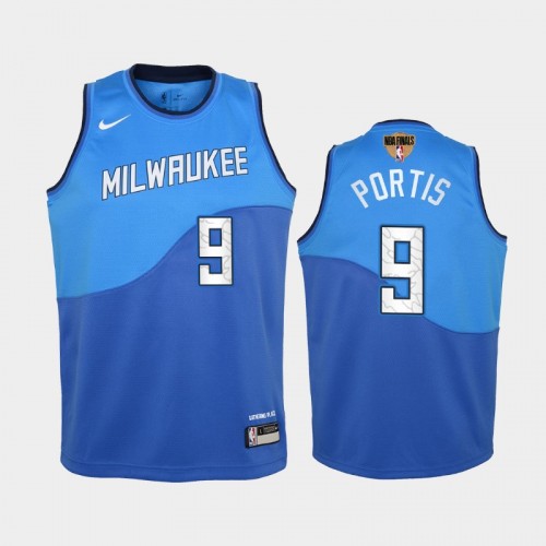 Milwaukee Bucks #9 Bobby Portis 2021 NBA Finals City Edition Blue Jersey
