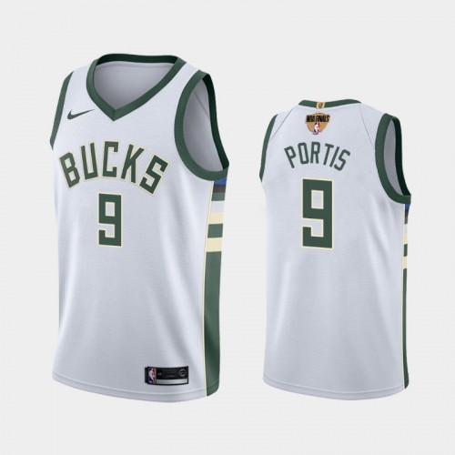 Milwaukee Bucks #9 Bobby Portis 2021 NBA Finals 1x Champs patch White Jersey