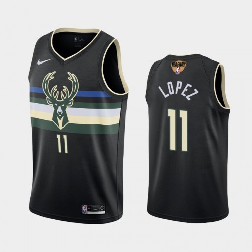 Milwaukee Bucks #11 Brook Lopez 2021 NBA Finals Statement Edition Black Jersey