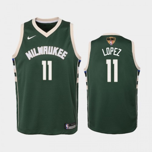 Milwaukee Bucks #11 Brook Lopez 2021 NBA Finals Icon Edition Green Jersey