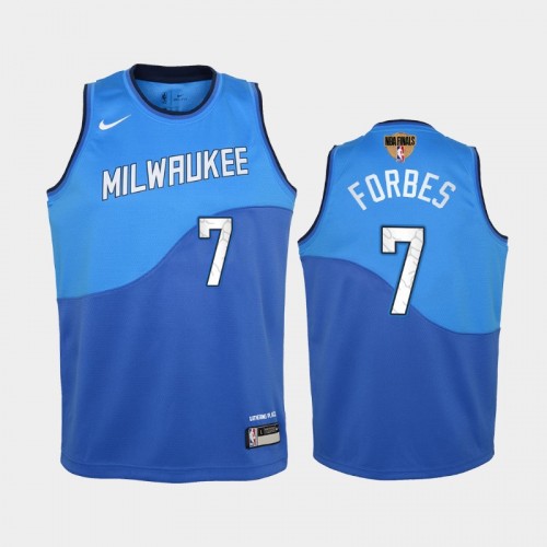 Milwaukee Bucks #7 Bryn Forbes 2021 NBA Finals City Edition Blue Jersey