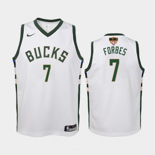 Milwaukee Bucks #7 Bryn Forbes 2021 NBA Finals Association Edition White Jersey