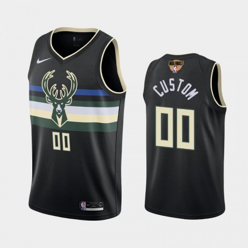 Milwaukee Bucks #00 Custom 2021 NBA Finals Statement Edition Black Jersey