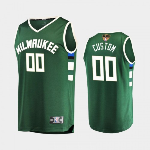 Milwaukee Bucks #00 Custom 2021 NBA Finals Bound Replica Green Jersey