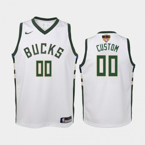 Milwaukee Bucks #00 Custom 2021 NBA Finals Association Edition White Jersey