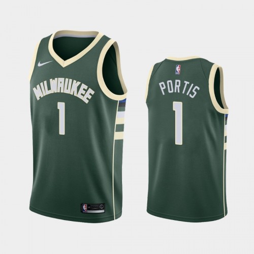 Men's Milwaukee Bucks Bobby Portis #1 2020-21 Icon Green Jersey