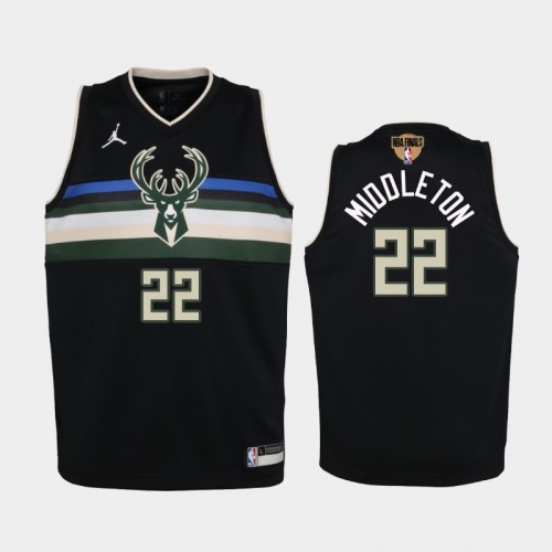 Milwaukee Bucks #22 Khris Middleton 2021 NBA Finals Statement Edition Black Jersey