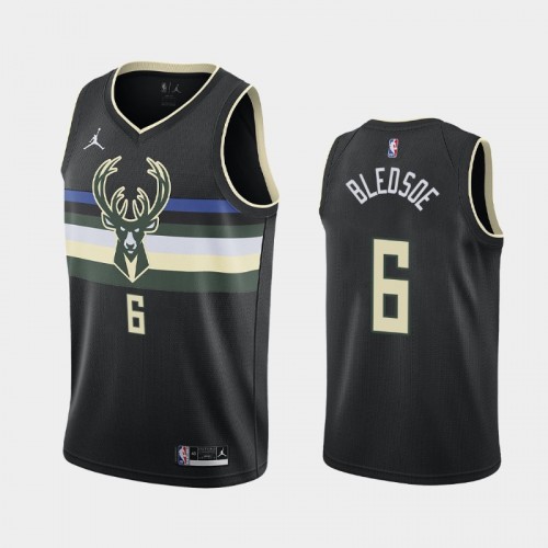 Men's Milwaukee Bucks #6 Eric Bledsoe 2020-21 Statement Black Jersey