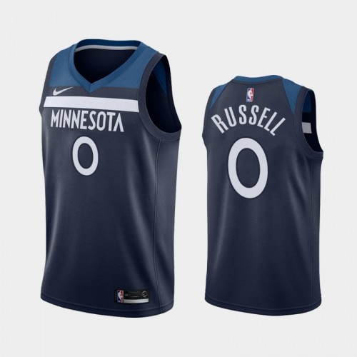 Men's Minnesota Timberwolves #0 D'Angelo Russell 2019-20 Icon Navy Jersey