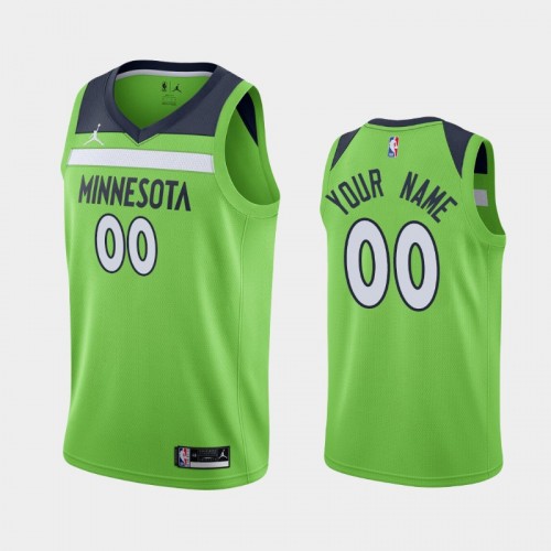 Men's Minnesota Timberwolves #00 Custom 2020-21 Statement Green Jersey