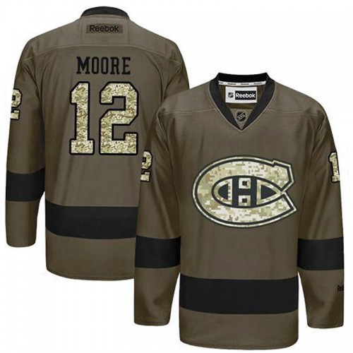 Dickie Moore #12 Green Camo Player Jersey