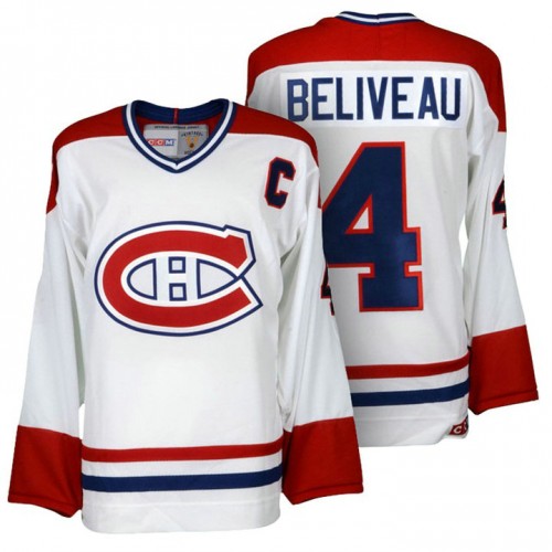 #4 Jean Beliveau White Throwback Premier Jersey