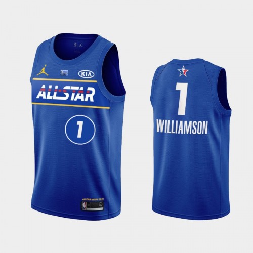 Men's Zion Williamson #1 2021 NBA All-Star Western Blue Jersey
