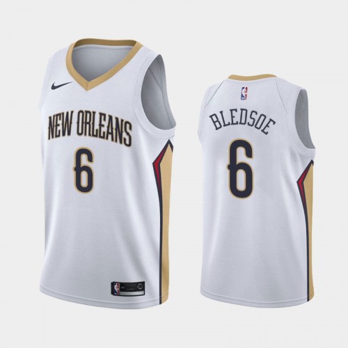 Men's New Orleans Pelicans Eric Bledsoe #6 2020-21 Association White Jersey
