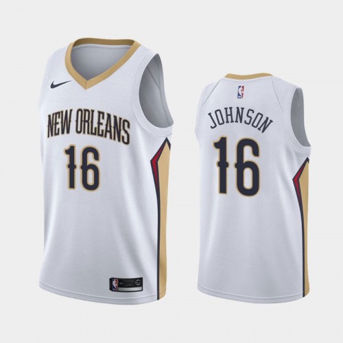 Men's New Orleans Pelicans James Johnson #16 2021 Association White Jersey