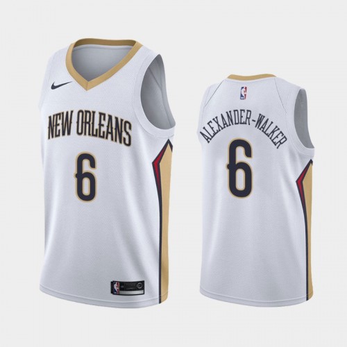 Men New Orleans Pelicans Nickeil Alexander-Walker #6 2021-22 Association White Jersey