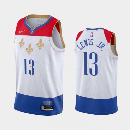 Men New Orleans Pelicans Kira Lewis Jr. #13 2020-21 City White Jersey