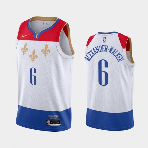 Men New Orleans Pelicans Nickeil Alexander-Walker #6 2021-22 City White Jersey