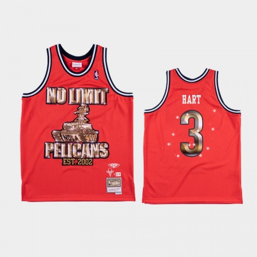 Men's New Orleans Pelicans #3 Josh Hart Red NBA Remix Jersey - No Limit