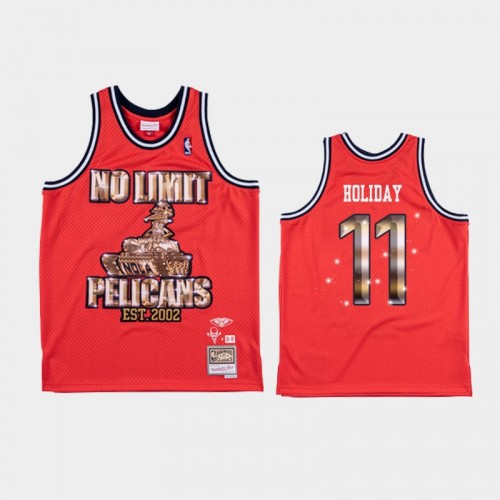 Men's New Orleans Pelicans #11 Jrue Holiday Red NBA Remix Jersey - No Limit
