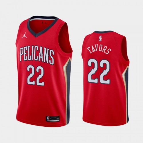 Men's New Orleans Pelicans #22 Derrick Favors 2020-21 Statement Red Jersey