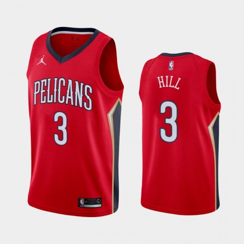 Men's New Orleans Pelicans George Hill #3 2020-21 Statement Red Jersey