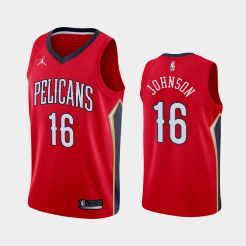 Men's New Orleans Pelicans James Johnson #16 2021 Statement Red Jersey