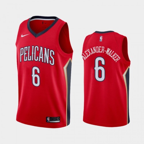 Men New Orleans Pelicans Nickeil Alexander-Walker #6 2021-22 Statement Red Jersey