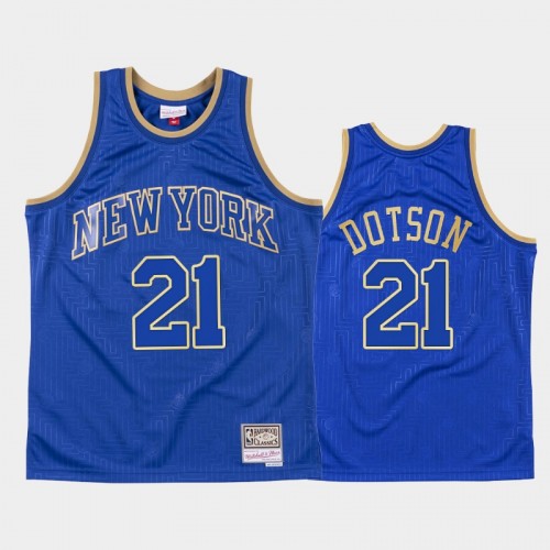 Men's New York Knicks #21 Damyean Dotson Royal 2020 Chinese New Year Hardwood Classics Jersey