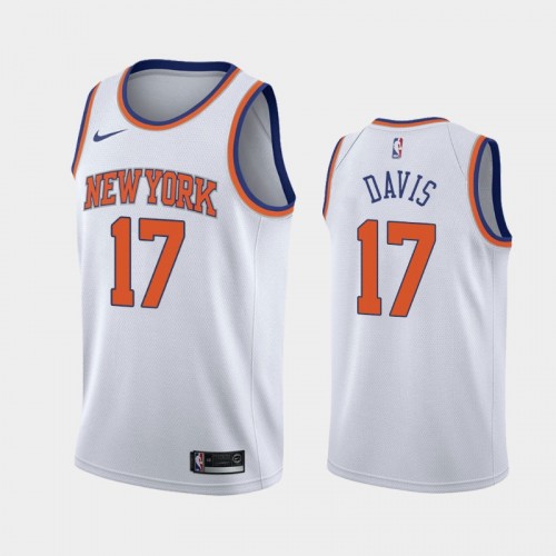 Men's New York Knicks #17 Ed Davis 2020-21 Association White Jersey