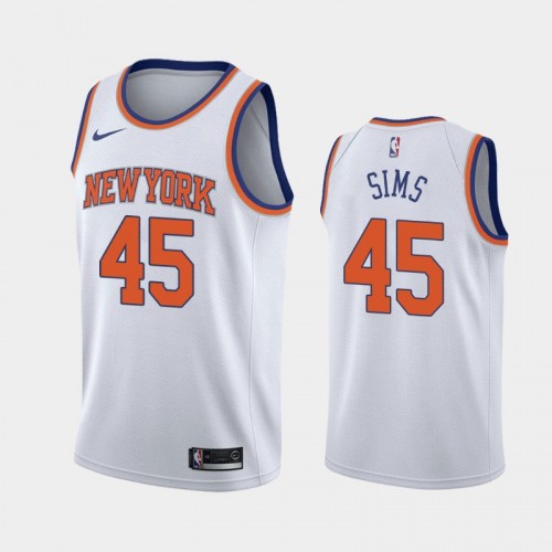 New York Knicks Jericho Sims Men #45 Association Edition 2021 NBA Draft White Jersey
