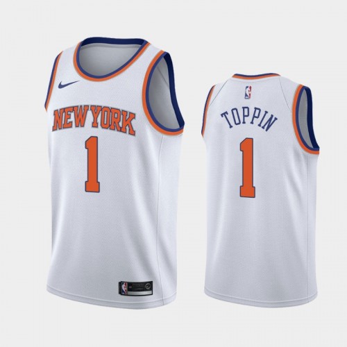 Men's New York Knicks Obi Toppin Association 2020 NBA Draft First Round Pick White Jersey