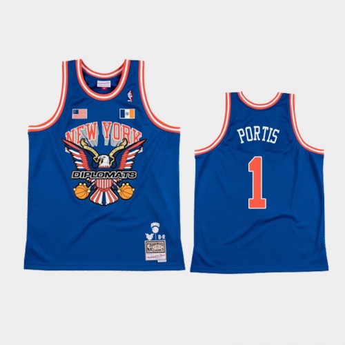 Men's New York Knicks #1 Bobby Portis Royal NBA Remix Jersey - The Diplomats