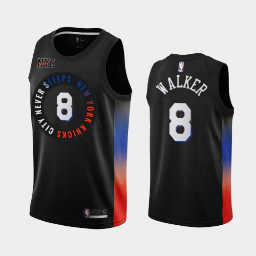 New York Knicks Kemba Walker Men #8 City Edition 2021 Trade Black Jersey