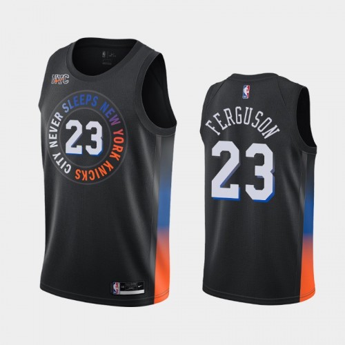 Men's New York Knicks Terrance Ferguson #23 2021 City Black Jersey