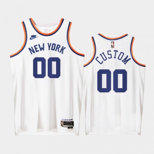New York Knicks Custom 2021 Classic Edition Origins 75th anniversary White Jersey