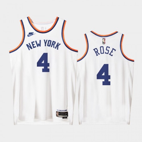 New York Knicks Derrick Rose 2021 Classic Edition Origins 75th anniversary White Jersey