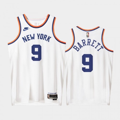 New York Knicks RJ Barrett 2021 Classic Edition Origins 75th anniversary White Jersey