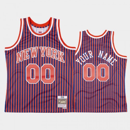 New York Knicks #00 Custom Striped Red 1991-92 Jersey