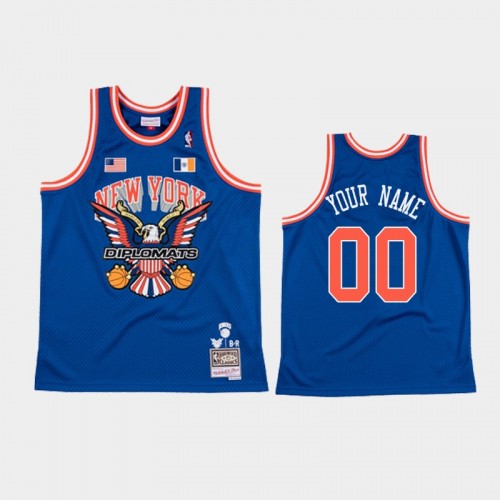 Men's New York Knicks #00 Custom Royal NBA Remix Jersey - The Diplomats