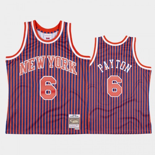 New York Knicks #6 Elfrid Payton Striped Red 1991-92 Jersey