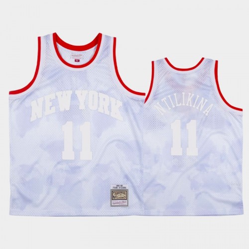 New York Knicks #11 Frank Ntilikina White 1991-92 Cloudy Skies Jersey - Hardwood Classics