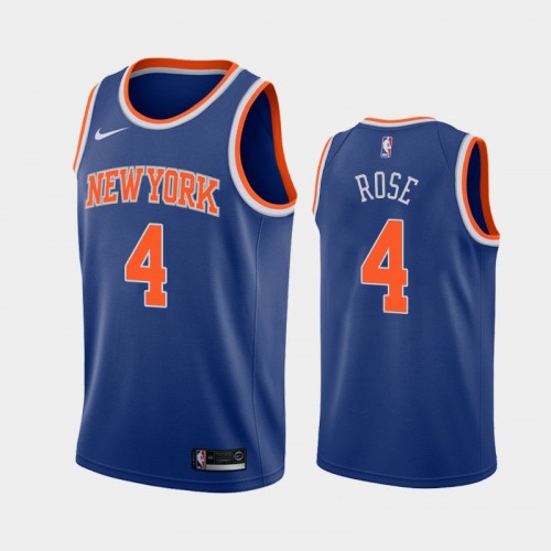 Men's New York Knicks #4 Derrick Rose 2021 Icon Blue Jersey