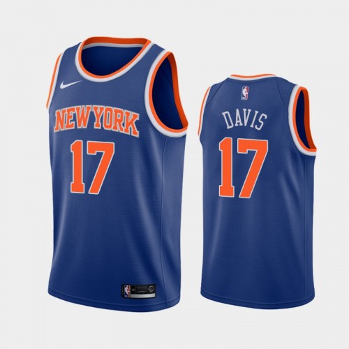 Men's New York Knicks #17 Ed Davis 2020-21 Icon Blue Jersey