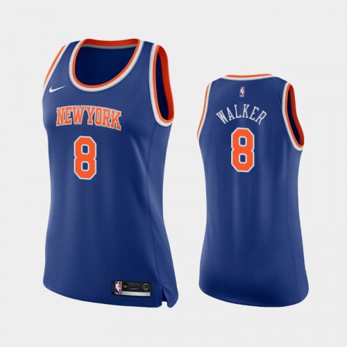 New York Knicks Kemba Walker Women #8 Icon Edition 2021 Trade Blue Jersey